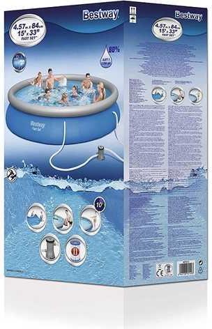 Bestway APO Fast Set 457x84x74cm mit Pumpe rund blau (57313)