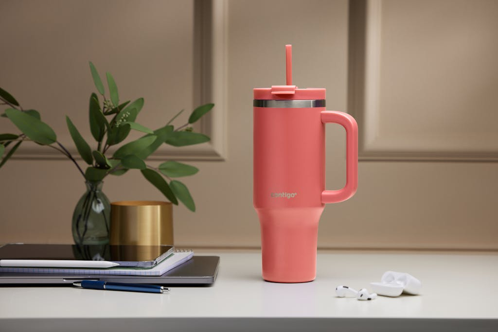 Contigo Thermalock Trinkhalmbecher 1,2 L Edelstahl Koralle