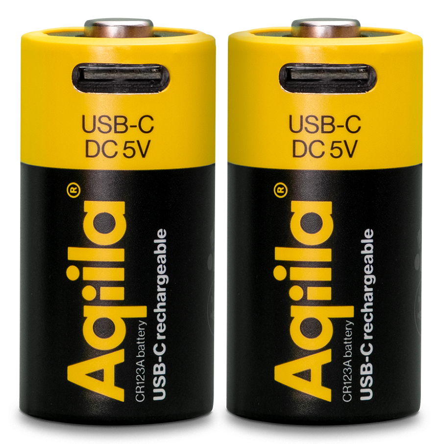 Aqiila AQ86CR123A381C2 CR 123A 3 V 750 mAh Schwarz, Gelb