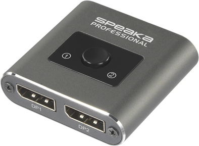 SpeaKa Professional SP-BDS-250 2 Port DisplayPort-Switch UHD 8K @ 60 Hz, UHD 4K @ 120 Hz (SP-10468588)
