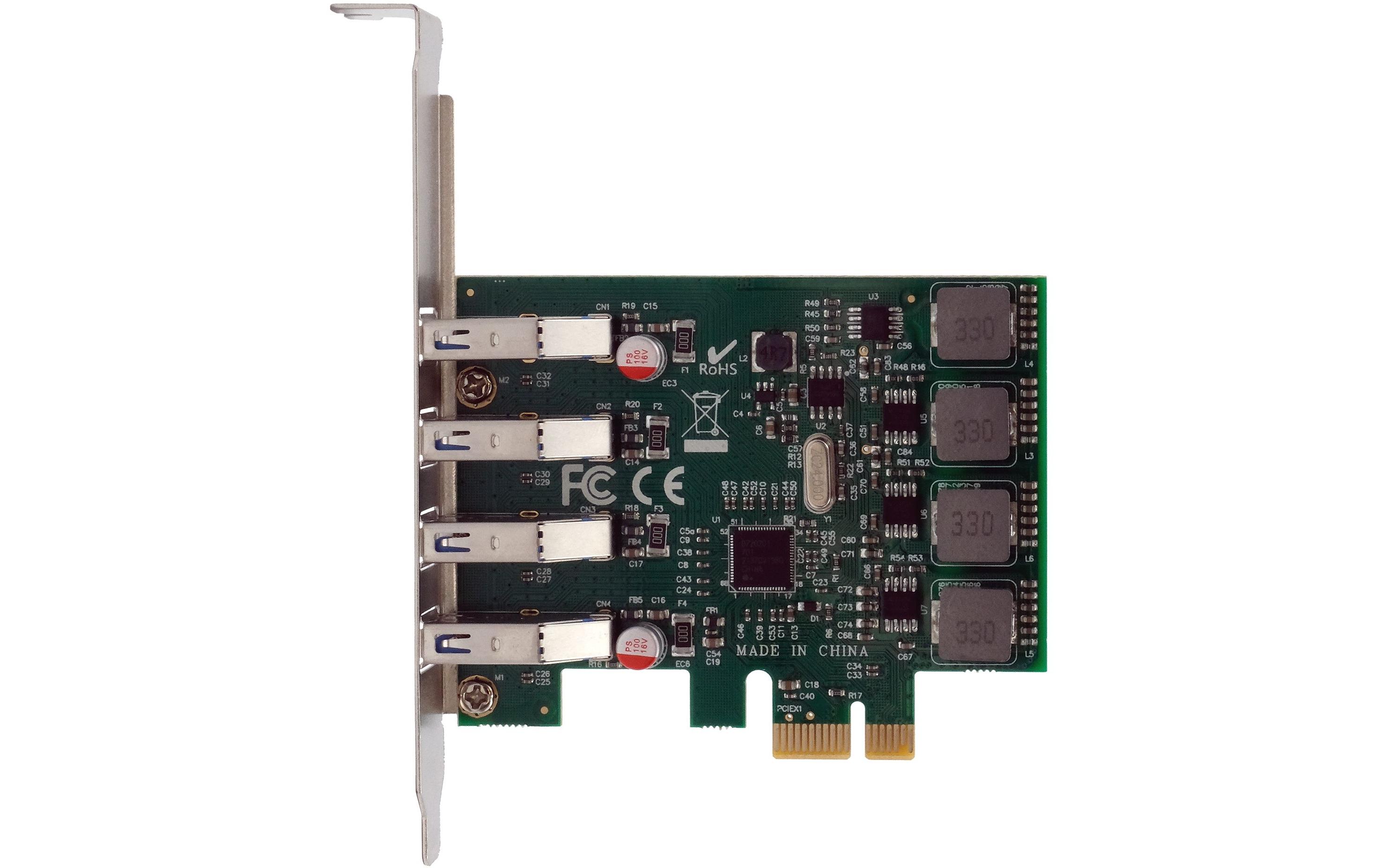 Exsys EX-11194 USB 3.2 Gen 1 PCIe Karte, 4 Ports, Renesas