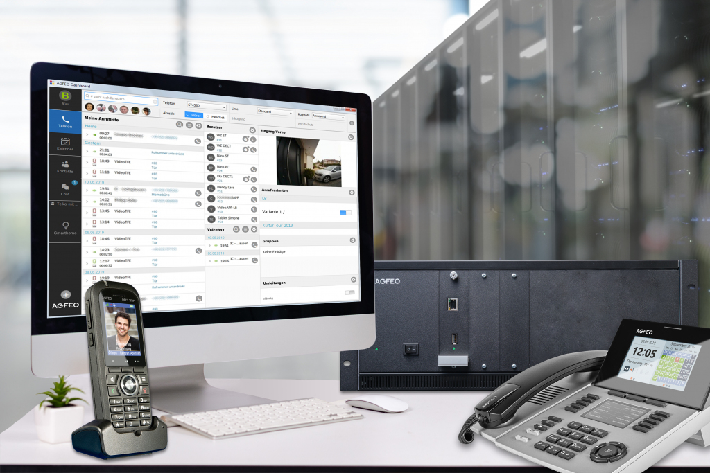 AGFEO ES 730 IT Telefonanlage 60 Benutzer VoIP SIP 2x Gigabit 19" Gehäuse Schwarz
