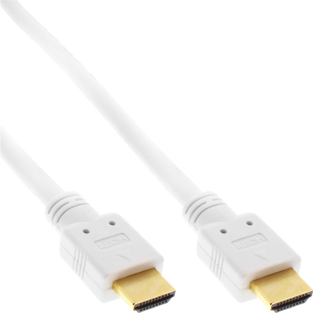 INLINE HDMI HighSpeed Kabel PREMIUM 10m aktiv weiss St/St mit Ethernet vergoldete Kontakte 4K 3D Unt