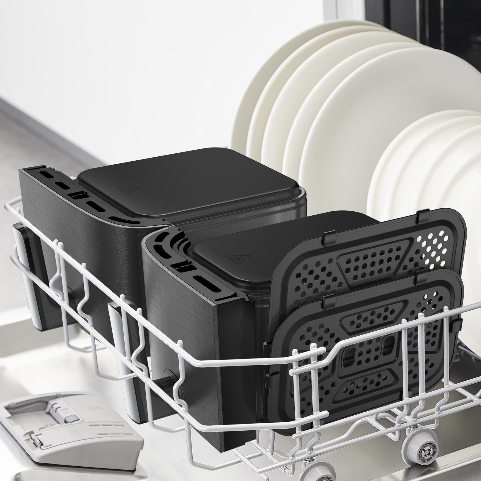Tefal Dual Easy Fry EY942HE0 Doppel-Heißluftfritteuse 11 l 2020 W Grau