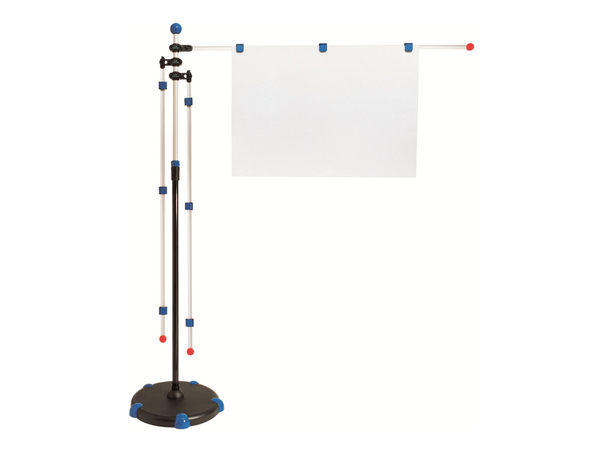 MAUL Planhalter Mobil mit Teleskopauszug 140–200 cm für A0 Aluminium Grau, Schwarz, Silber