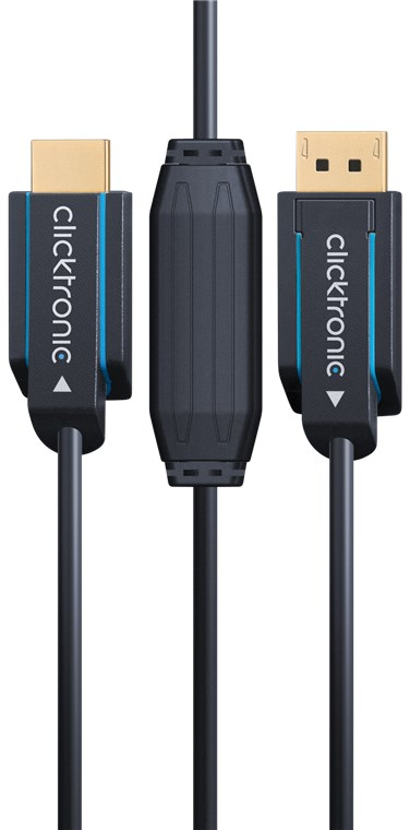 Clicktronic Casual DisplayPort auf HDMI Adapterkabel, 5 m, 10,2 Gbit/s, 4K@60Hz, Schwarz