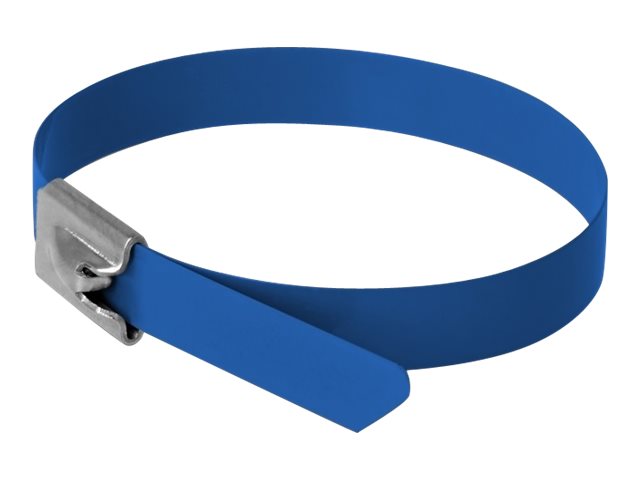 Delock Kabelbinder 20 cm Edelstahl 304 80 kg Zugkraft Blau (10 Stück)