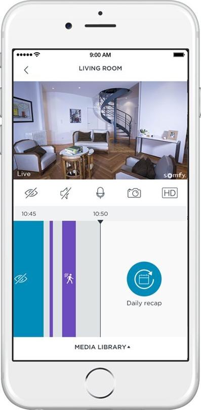 Somfy Indoor Camera Netzwerk-Überwachungskamera WLAN 1080p Tag/Nacht Weiß