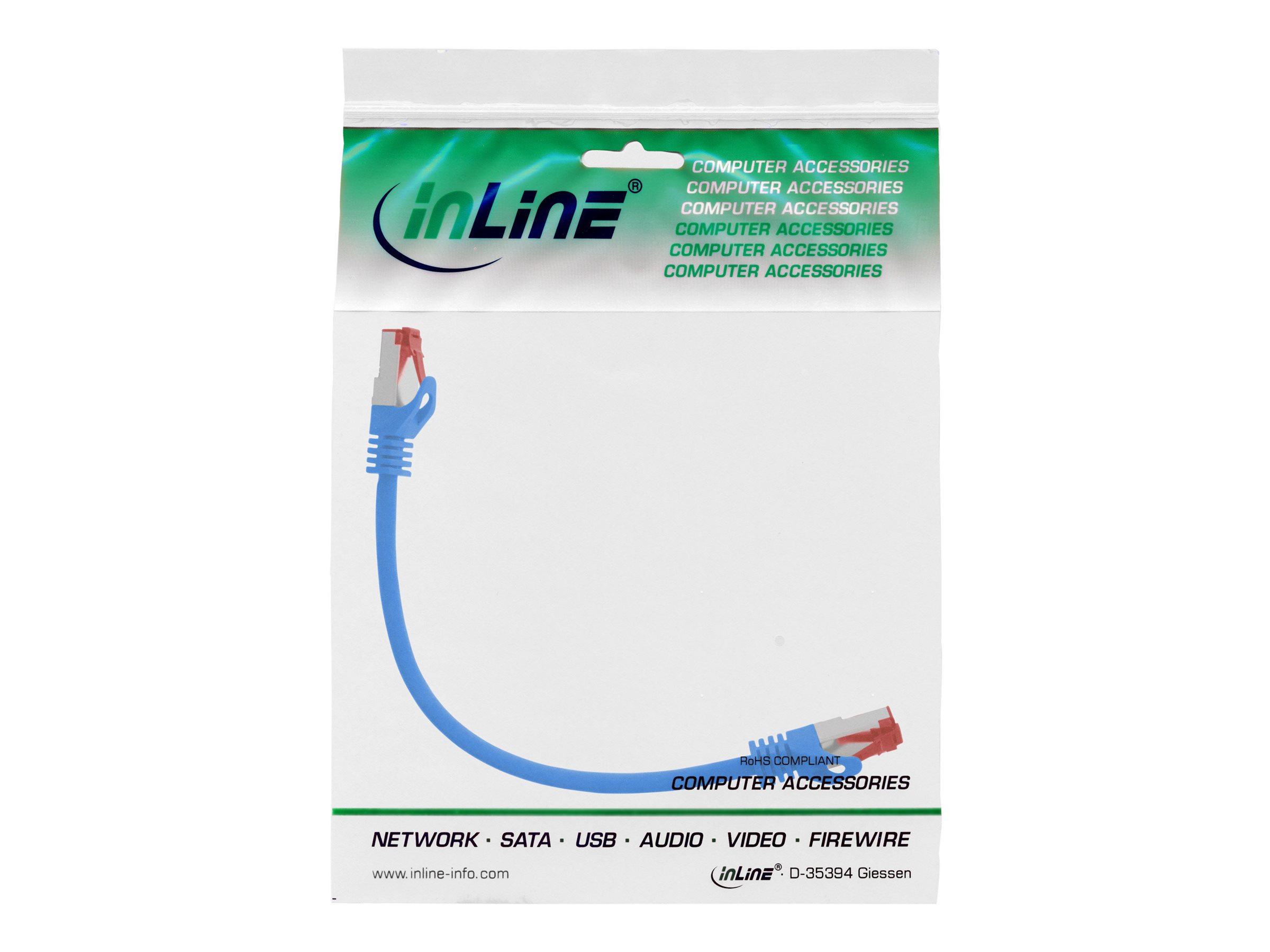 InLine Patchkabel Cat.6 S/FTP 0,25 m Blau