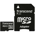 Transcend Flash-Speicherkarte (microSDHC/SD-Adapter inbegriffen) (TS4GUSDHC4)