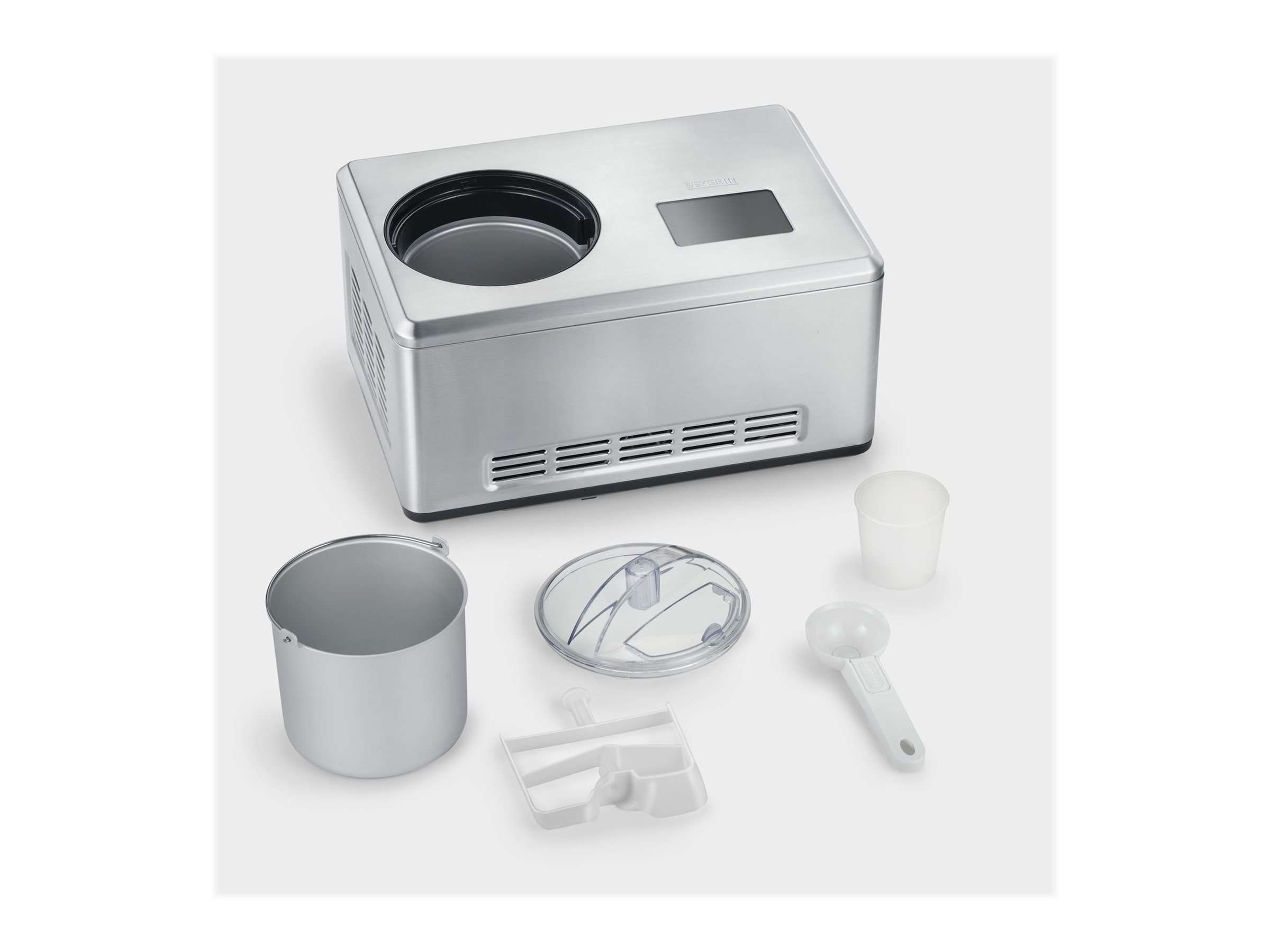 Severin EZ 7406 Eismaschine mit Kompressor 2 l 180 W Gebürsteter rostfreier Edelstahl