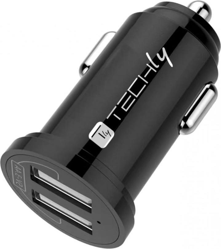 Techly Autoladegerät 2p USB A 5V/2.4A schwarz (IUSB2-CAR5-A24)