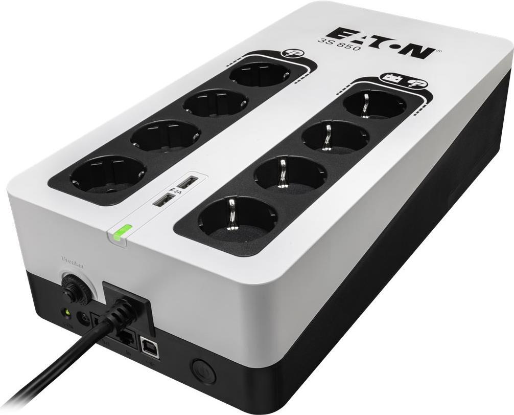 Eaton 3S850D Unterbrechungsfreie Stromversorgung (USV) Standby (Offline) 0,85 kVA 510 W 8 AC-Ausgänge (3S850D)