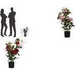 PAPERFLOW Kunstpflanze "Rosenstock", rot, Höhe: 540 mm Blätter & Blumen: Polyester, Stamm: Polyethylen, - 1 Stück (PARROU54)