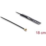 Delock WiFi 2,4 GHz Antenne I-PEX Inc., MHF® I Stecker 3,4 dBi omnidirektional mit Anschlusskabel 1.13 18 cm FPC intern Klebemontage (12720)