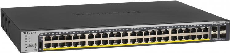 Netgear GS752TPP gemanaged L2/L3/L4 Gigabit Ethernet (10/100/1000) Energie Über Ethernet (PoE) Unterstützung 1U Schwarz (GS752TPP-100EUS)