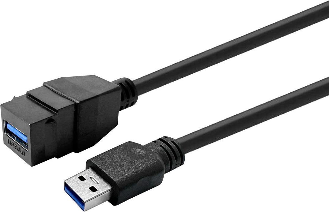 VivoLink Keystone Black USB3.0 A-Female to A-Male (PROKEYUSB3AFM1B)