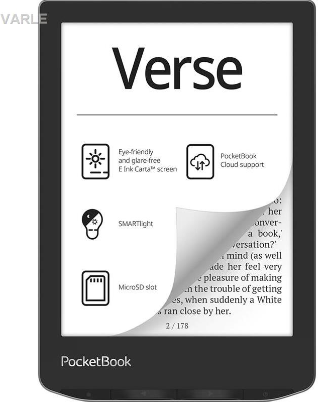 PocketBook 629 Verse eBook-Reader 6" 8 GB E Ink Carta Wi-Fi USB-C Grau