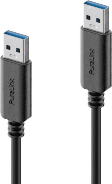 PURELINK USB-A auf USB-A Kabel - 3.1 Gen 1, 3A, 5G - iSerie - schwarz - 1,50m USB-A auf USB-A Kabel