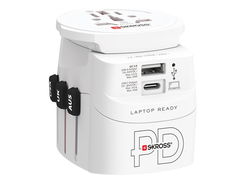 SKROSS PRO Light Netzteil AC45PD 45 Watt USB-A USB-C Weiß