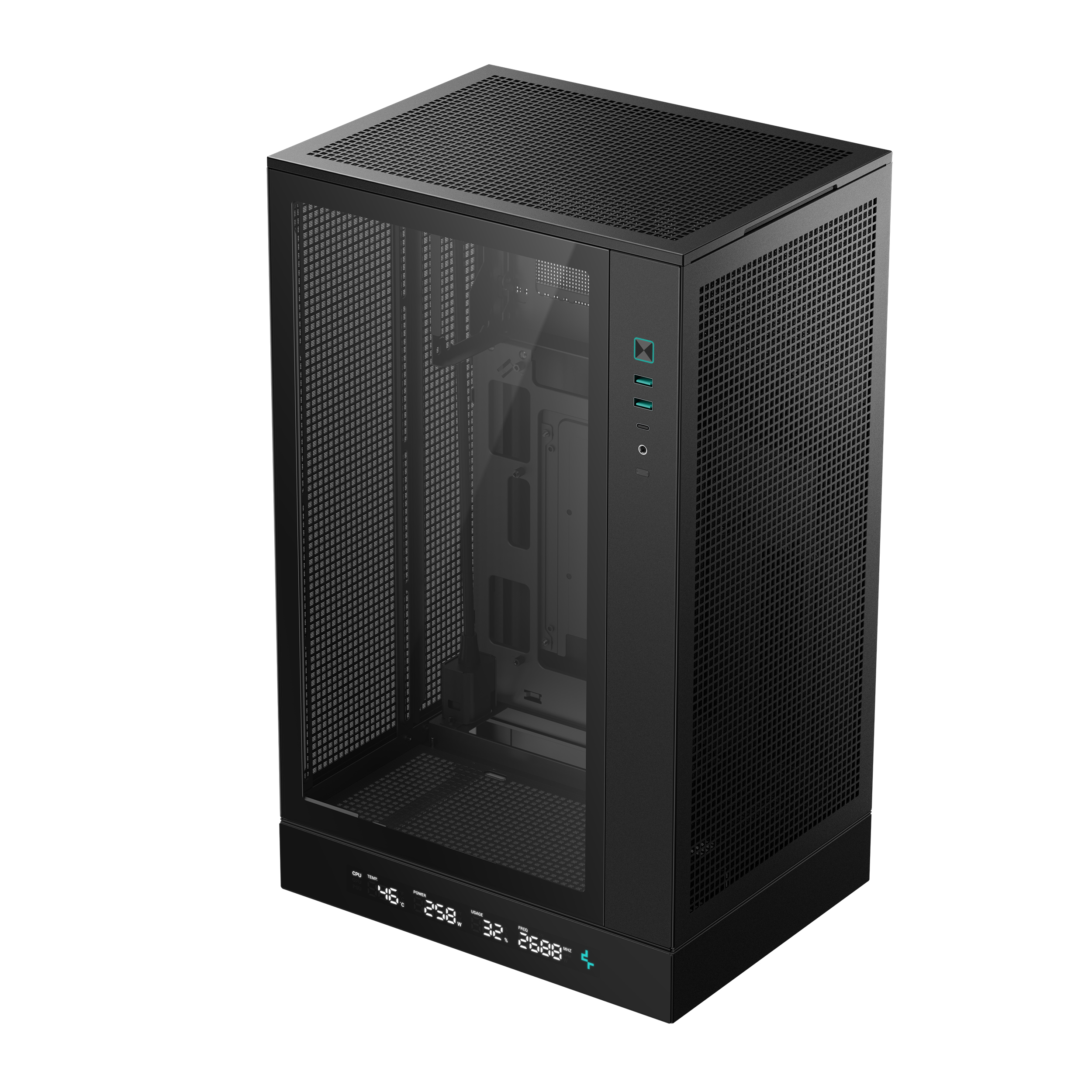 DeepCool CH270 Digital Mini Tower Gehäuse micro-ATX Tempered Glass Schwarz