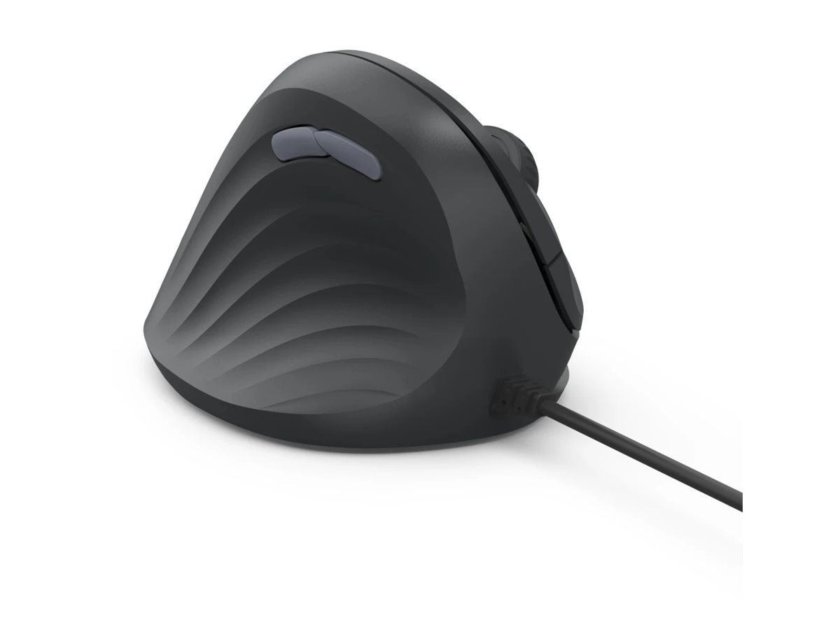 Hama ECM-500L Ergonomische Vertikalmus für Linkshänder, USB-A, 1800 DPI, Schwarz