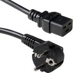 ACT Powercord mains connector CEE7/7 male (angled) - C19 black 1.80 m. Lengte: 1.8 m Powercord schuko-c19 blk 1.80m (AK5185)