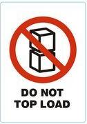 rillprint Hinweisetiketten "DO NOT TOP LOAD" permanent klebend, Farbe: weiß / rot / schwarz, - 1 Stück (76950)
