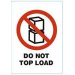 rillprint Hinweisetiketten "DO NOT TOP LOAD" permanent klebend, Farbe: weiß / rot / schwarz, - 1 Stück (76950)