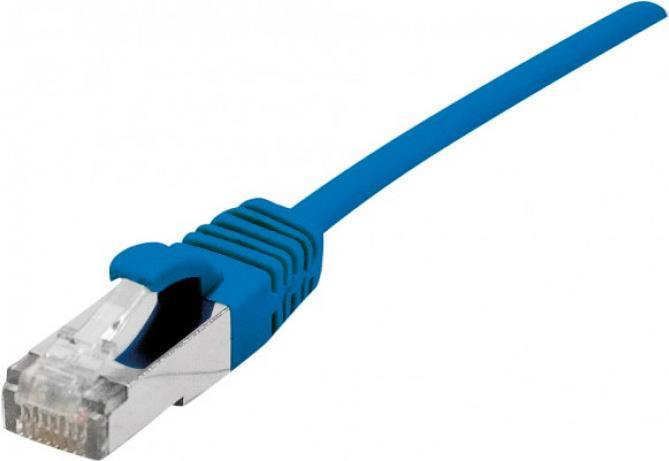 Dexlan Patchkabel Cat. 6A, S/FTP (PiMF), ultradünn, halogenfrei, mit Rastnasenschutz, blau, 1,0 m (858723)
