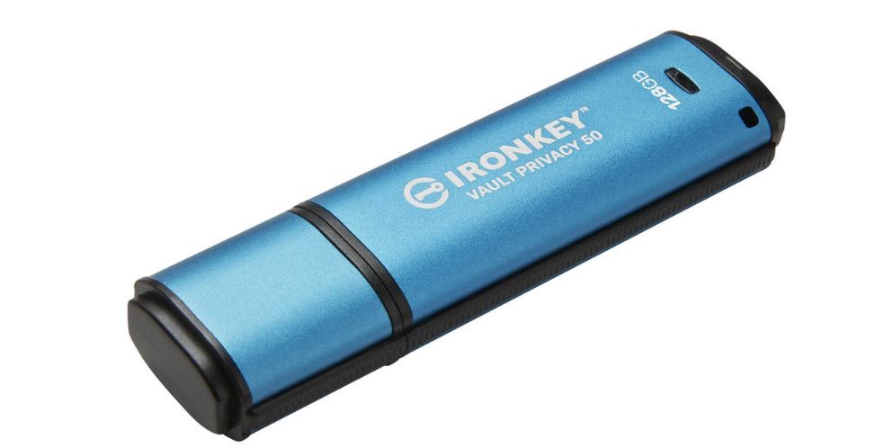 KINGSTON 128GB IronKey Vault Privacy 50 USB AES-256 Encrypted FIPS 197 (IKVP50/128GB)