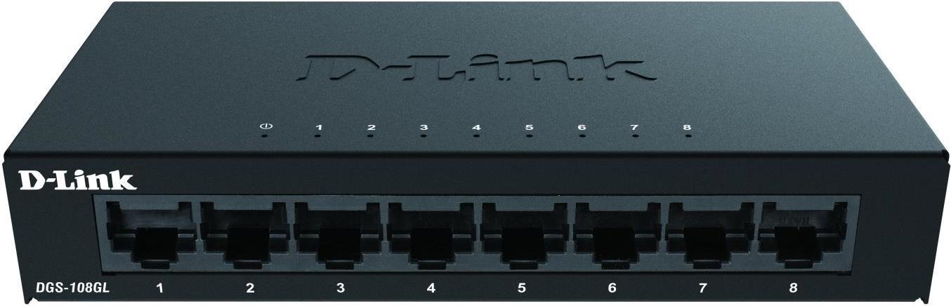 D-Link DGS-108GL Unmanaged Gigabit Switch 8 Ports Schwarz