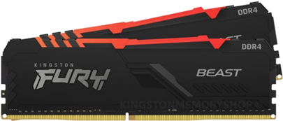 Kingston RAM D4 3200 16GB C16 FURY Beast RGB K2 (KF432C16BB2AK2/16)