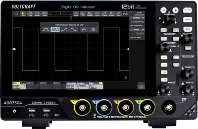 Voltcraft ADO-3504 Digital-Oszilloskop 350 MHz 2,5 GSa/s 250 Mpts 12 Bit 4-Kanal DSO