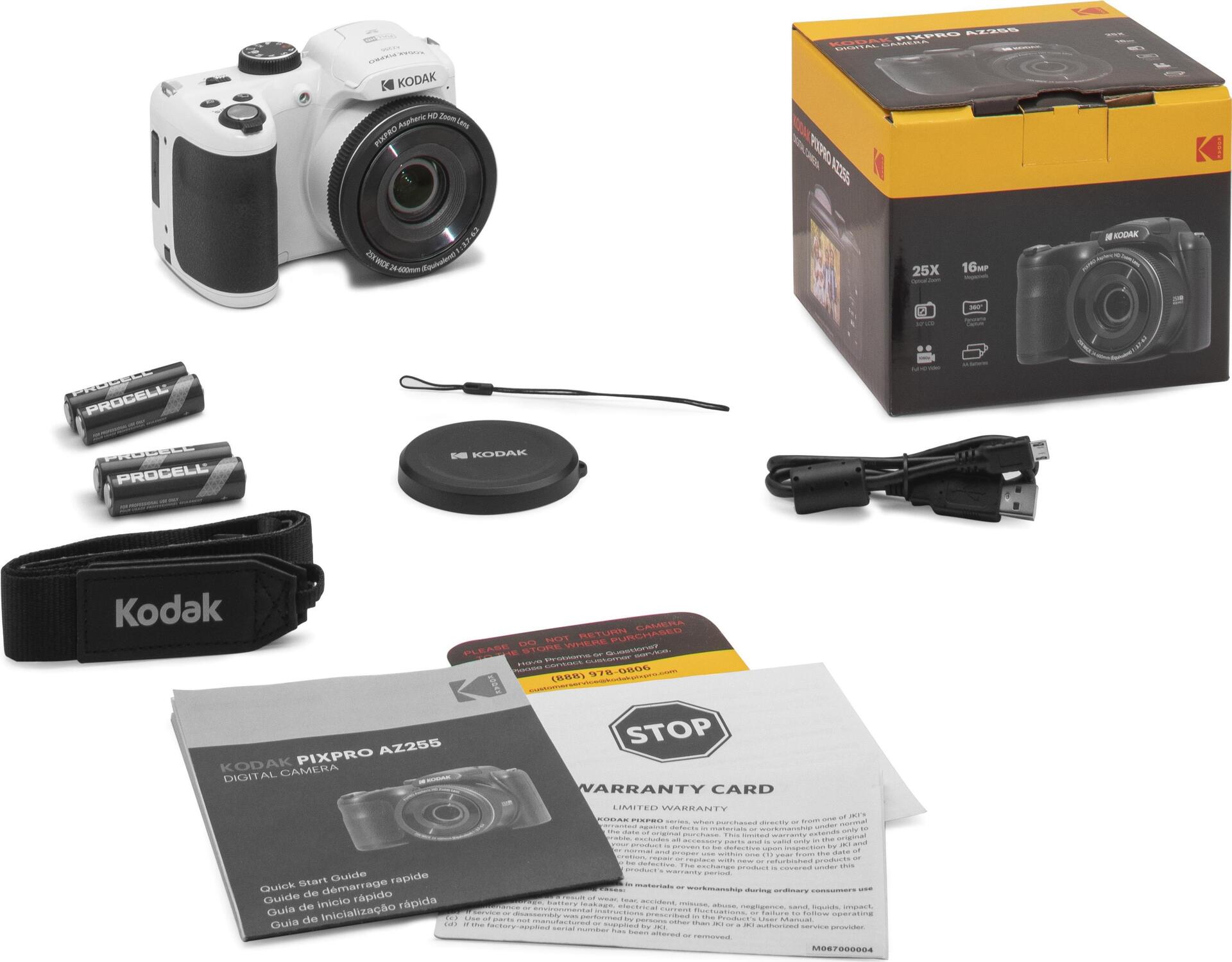 Kodak PIXPRO AZ255 1/2.3"  Kompaktkamera 16,35 MP BSI CMOS 4608 x 3456 Pixel Weiß (AZ255WH)
