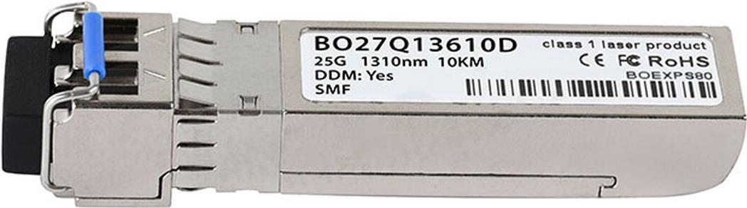 BlueOptics 10504-BO. SFP Transceiver-Typ: Faseroptik, Maximale Datenübertragungsrate: 25000 Mbit/s, Schnittstelle: SFP28. Produktfarbe: Silber, Markenkompatibilität: Extreme Networks. Gewicht: 20 g. Anzahl enthaltener Produkte: 1 Stück(e), Paketgewicht: 30 g (10504-BO)