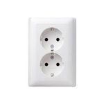 GIRA Einsatz Doppelsteckdose System 55, Standard 55, E2, Event, Event Klar, Event Opak, Esprit, ClassiX Sauber-Weiß (gl (078003)