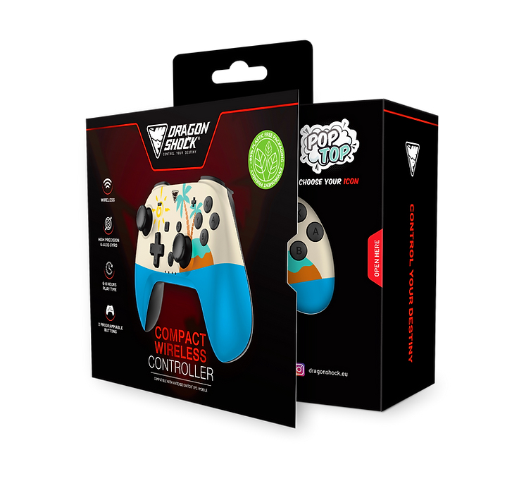 DragonShock PopTop Compact Kabelloser Gamepad Nintendo Switch Mehrfarbig