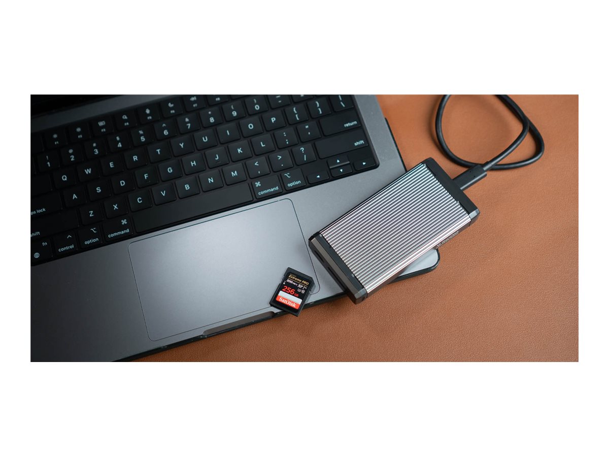 SanDisk Professional PRO-READER Kartenleser USB-C 3.2 Gen 1 Schwarz, Silber