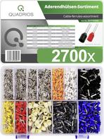 Quadrios 201711C002 Aderendhülsen-Sortiment Teilisoliert Weiß, Schwarz, Grau, Blau, Rot, Gelb, Weiß, Orange, Natur 2700 St. (201711C002)