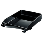 Esselte-Leitz LEITZ Briefablage Elegant, DIN A4, Polystyrol, schwarz hochglänzend, senktrecht und versetzt stapelbar, - 1 Stück (5220-00-95)