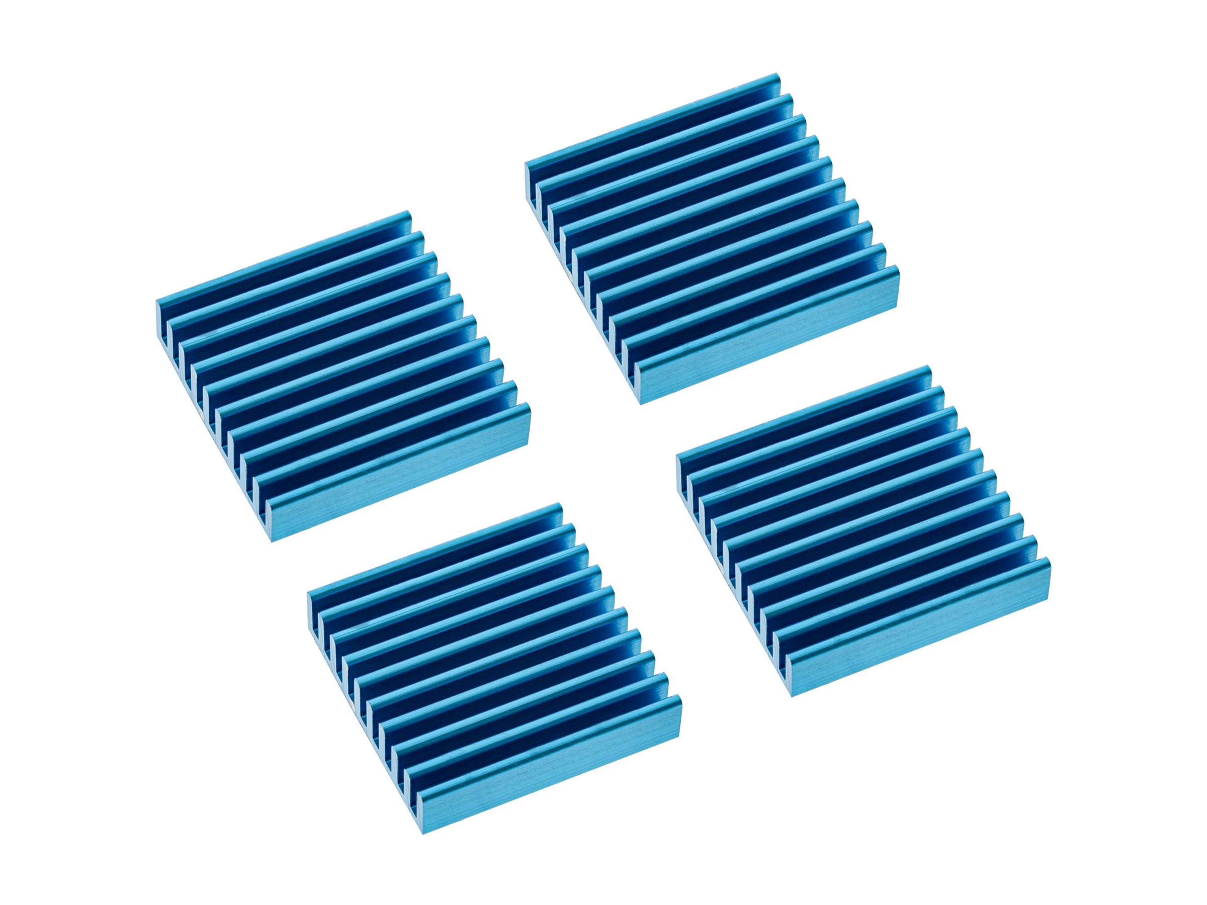 InLine RAM-Kühler Selbstklebende Kühlrippen, 4er-Set, Hellblau/Blau