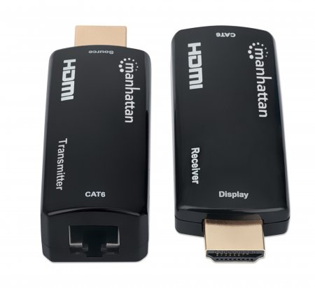 Manhattan 1080p HDMI over Ethernet Extender Kit 60 m Cat6 Schwarz