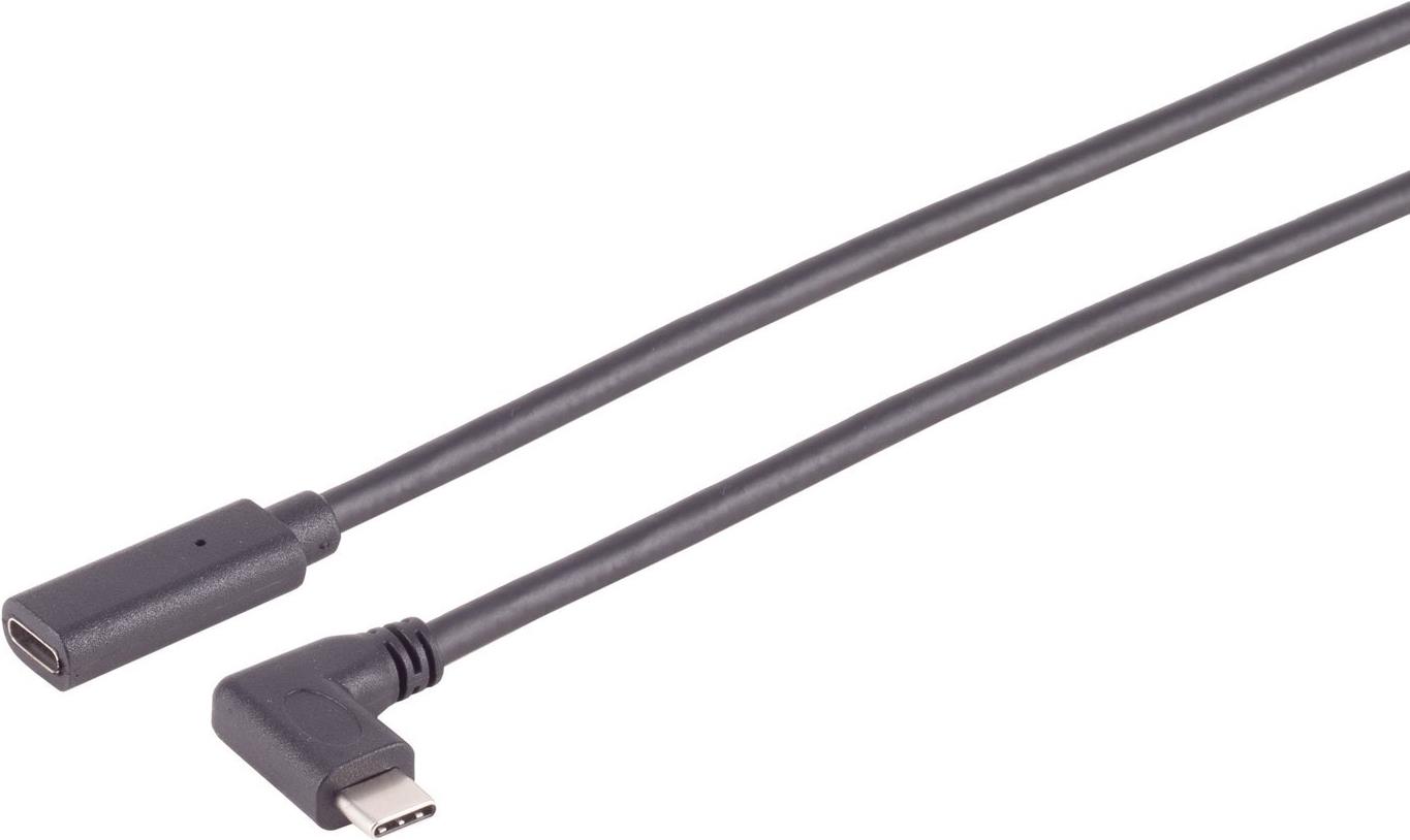 S/CONN maximum connectivity USB C-C Kabel--USB-C Verlängerungskabel, 3.2 Gen 2x1, 90°, 2m (13-54035)