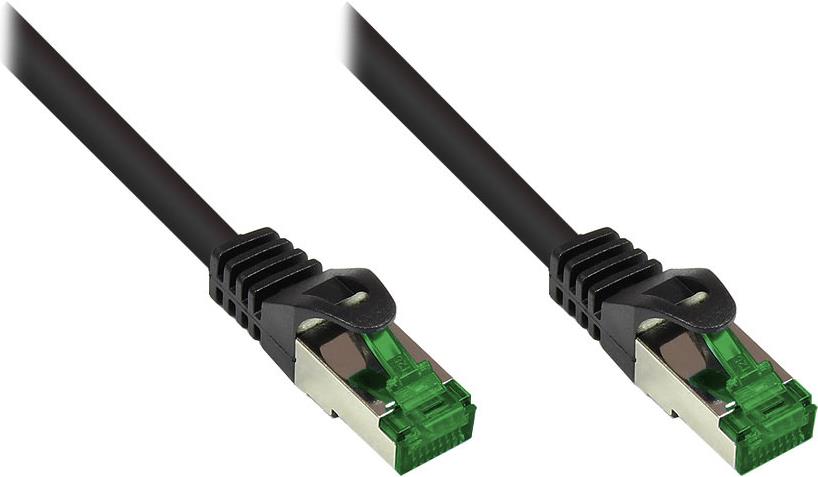 RNS® Patchkabel mit Rastnasenschutz, Outdoor (IP66), Cat.6A, S/FTP, PiMF, 500MHz, CU, schwarz, 60 m, Good Connections® (8062-H600S)