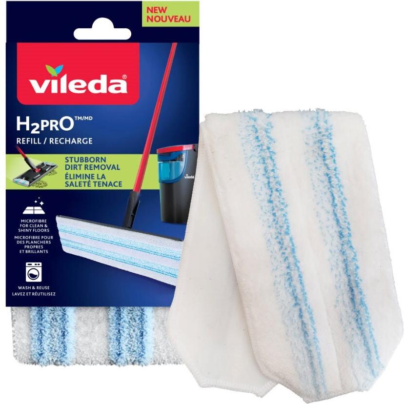 Vileda H2PrO Flat Mop Ersatzbezug - Mikrofaser Nachfüllpack (175787)