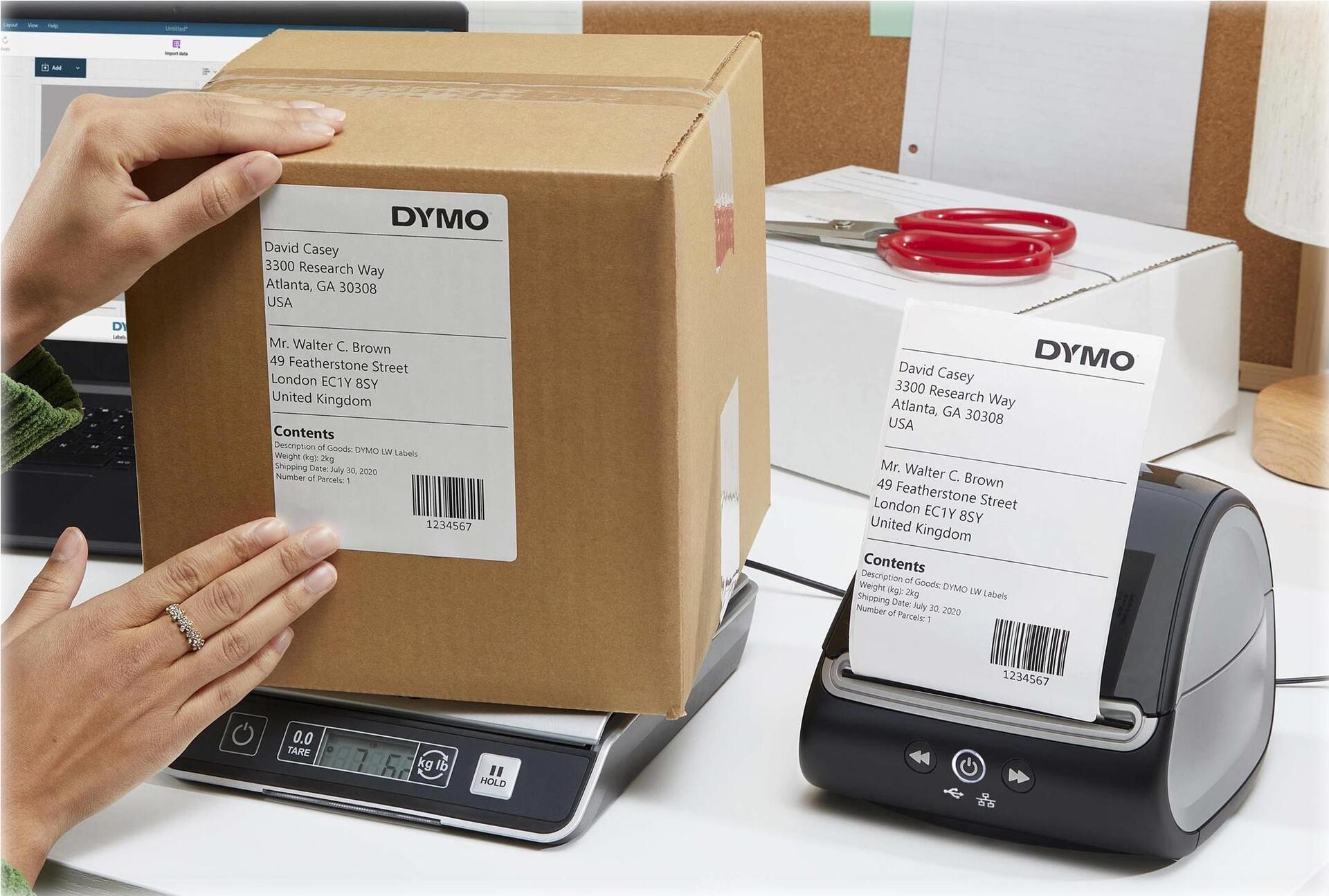 DYMO LabelWriter 5XL Etikettendrucker Thermodirekt 300 dpi 53 Etiketten/Min. USB 2.0 LAN Schwarz, Weiß