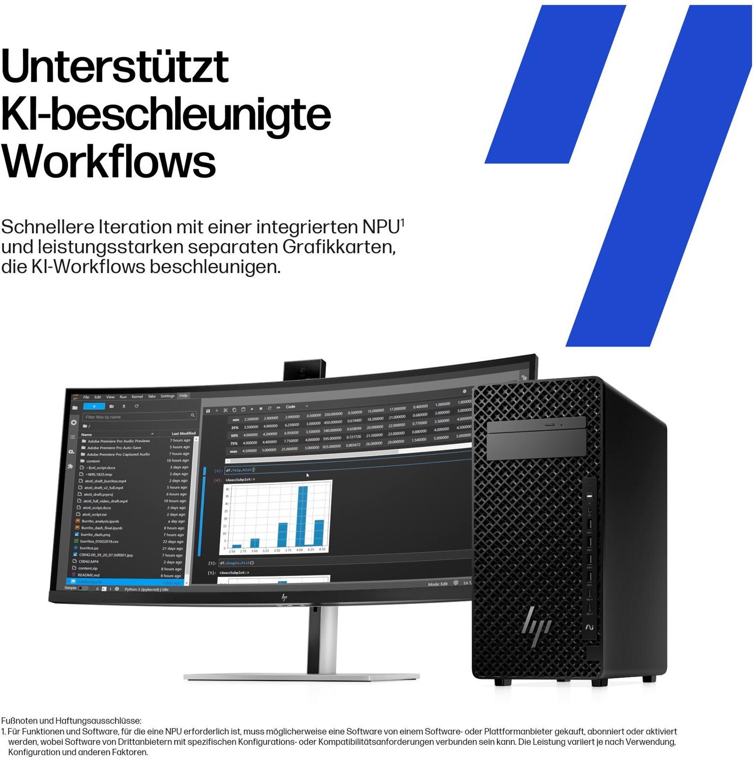 HP Workstation Z2 G1i Intel Core Ultra 9 285K 32 GB RAM 1 TB SSD Schwarz