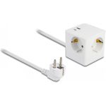 Delock Steckdosenwürfel mit Verlängerungskabel 3-fach und USB PD 3.0 Ladegerät 20 W, 1,5 m Kabel, weiß (11502)