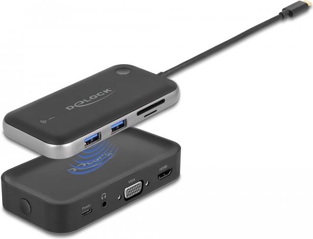 Delock Drahtloser Video-/Audio-/USB-Adapter HDMI, VGA, USB-C, USB 